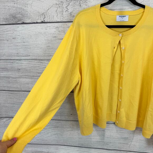 Old Navy Plus Size Yellow Long Sleeve Button Up Soft Cardigan Size 3X - Picture 4 of 6